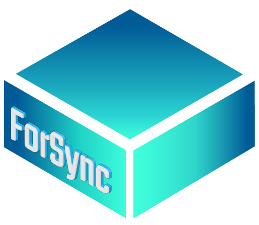 Isometric Forsync workstation embodying the future of game development, stylized to appear both 3D and 2D. Facing right